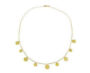 Yellow gold necklace with coin pendants