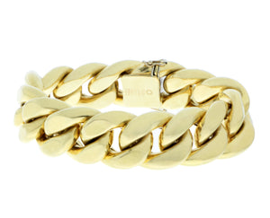 Yellow gold chunky chain bracelet