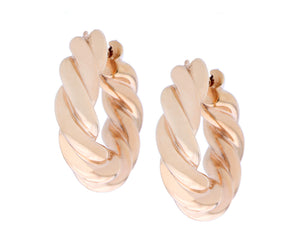 Rose gold twisted hoop earrings