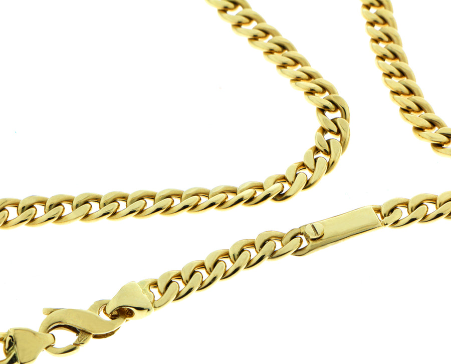 Yellow gold gourmet chain necklace