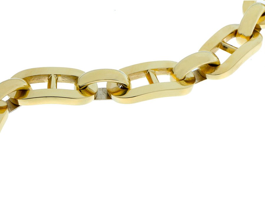 Yellow gold marine link bracelet