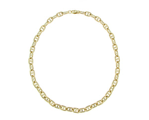 Yellow gold necklace marina link