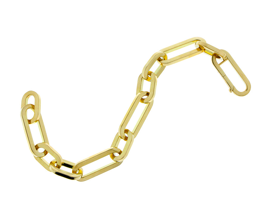 Yellow gold oval chain bracelet