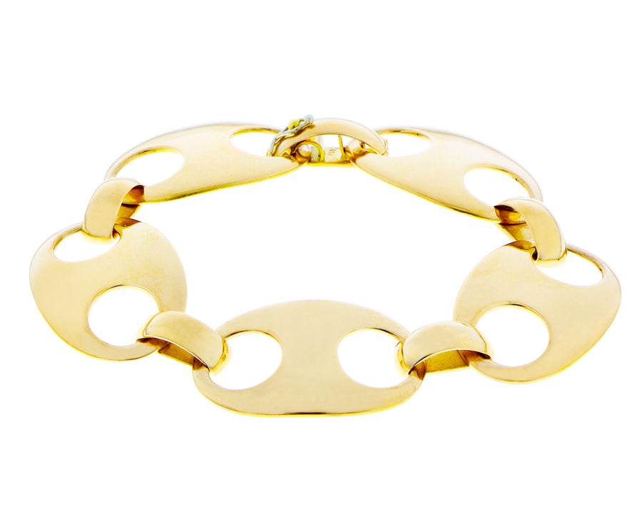Yellow gold bracelet with oval links
