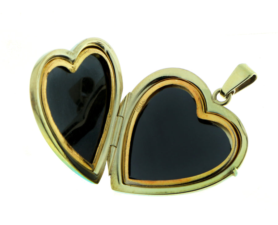 Yellow gold heart locket