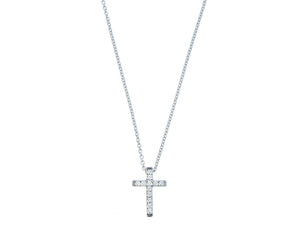 Gold necklace with a diamond cross pendant