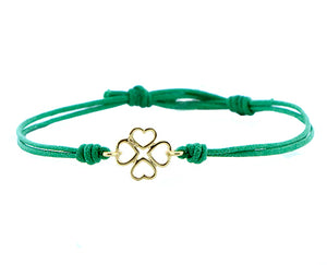 Clover of hearts rope bracelet