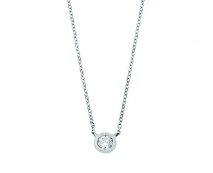 White gold necklace with a single diamond