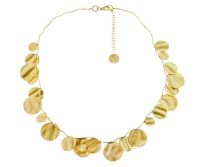 Yellow gold necklace with 22 coins in different sizes