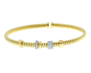 Yellow gold bracelet with diamond elements