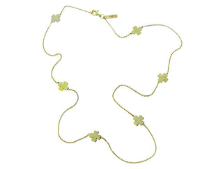Yellow gold clover necklace