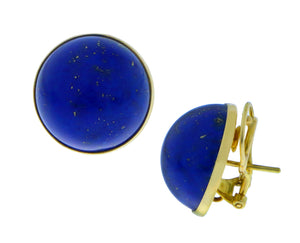 Geelgouden en lapis lazuli oorbellen