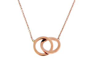 Rose gold necklace with a double open circle