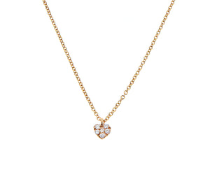 Rose gold necklace with a small diamond heart pendant