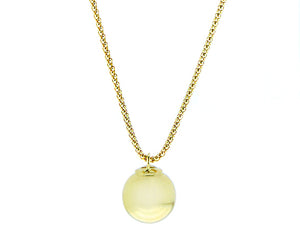 Yellow gold necklace with a ball pendant
