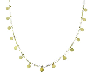 Yellow gold necklace with 15 coins