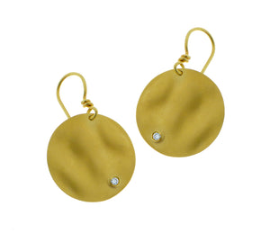 Yellow gold earrings with two diamonds