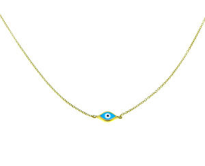 Yellow gold necklace with an eye