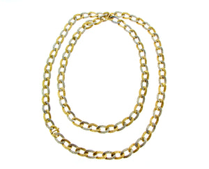 Yellow and white gold chain necklace