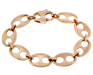 Rose gold coffee bean link bracelet