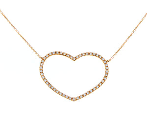 Rose gold necklace with a diamond heart pendant