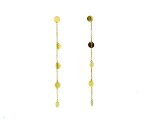 Yellow gold earrings with small coins
