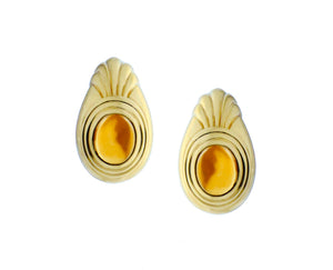 Yellow gold earrings with citrines