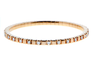 Rose gold stretch bracelet with diamonds