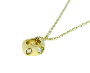 Yellow gold necklace with a diamond ring