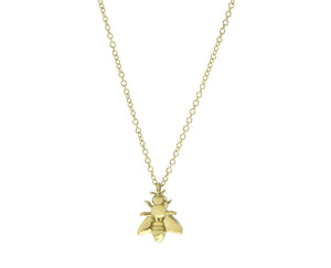 Yellow gold necklace with a bee pendant