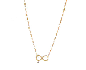 Rose gold necklace infinity symbol with a diamond
