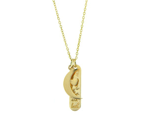 Yellow gold necklace with a "I love U to the moon and back" pendant