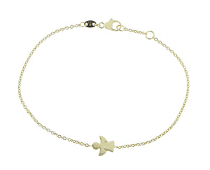 Yellow gold bracelet with an angel charm