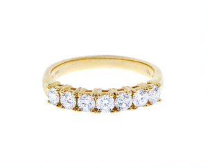 Yellow gold half diamond alliance ring