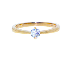 Rose or white gold solitaire ring