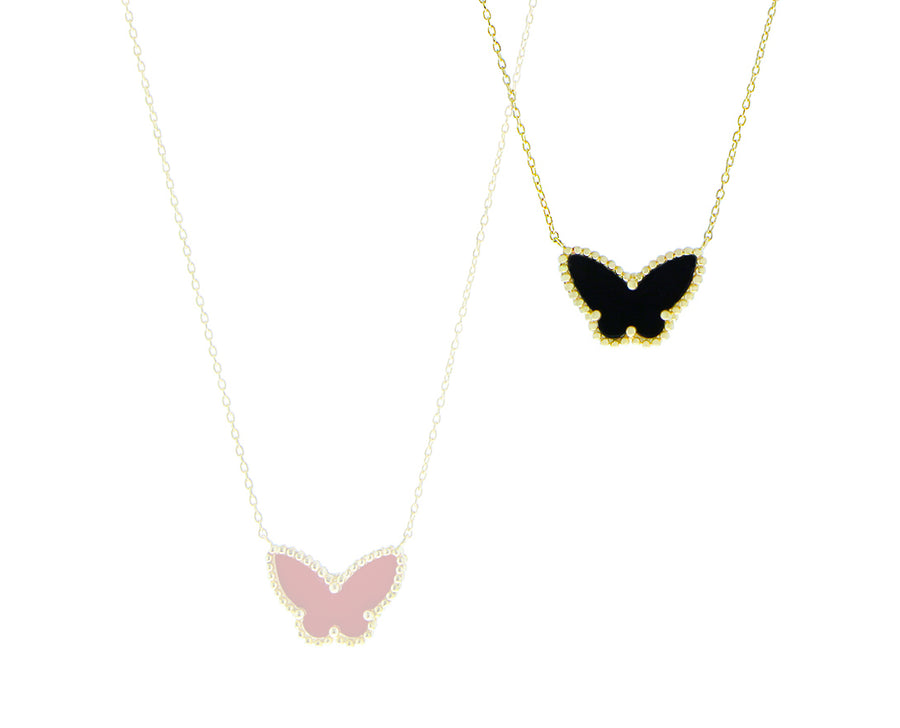 Yellow gold necklace with butterfly