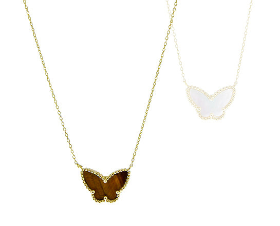 Yellow gold necklace with butterfly