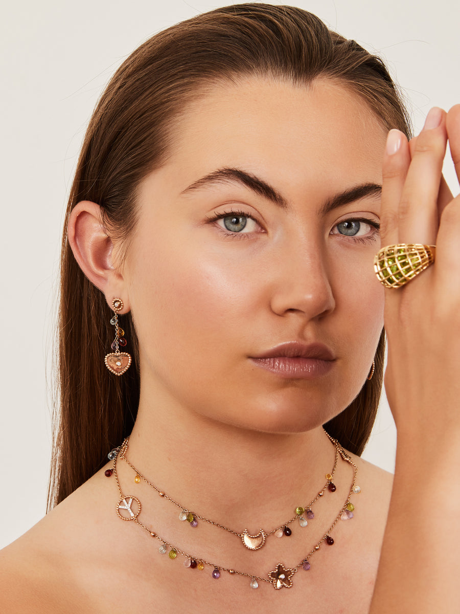 Yellow gold cage ring