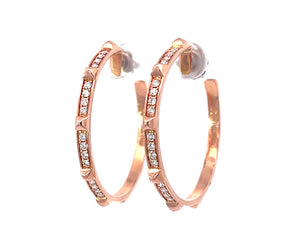Rose gold and diamond hoops with studs