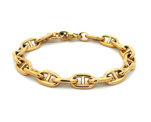 Yellow gold marina link bracelet