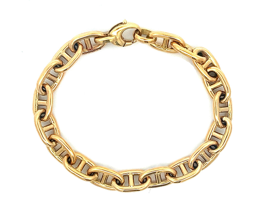Yellow gold marina link bracelet