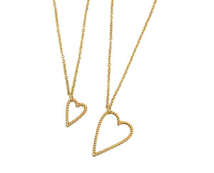 Rose gold necklace with a twisted heart pendant