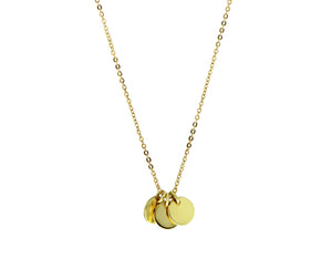 Yellow gold necklace with three coin pendants