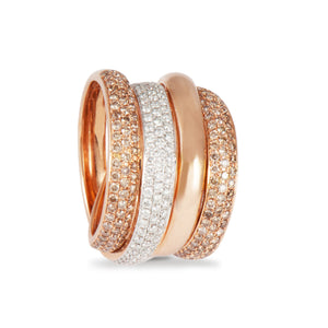 Rose gold diamond and brown diamond ring