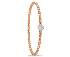 Rose gold bracelet with a diamond round