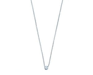 White gold necklace with a diamond