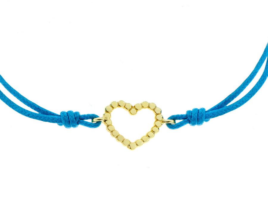 Yellow and rose gold tiny ball heart bracelets