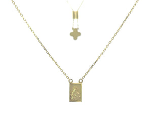 Yellow gold necklace with a booklet of prayer charm