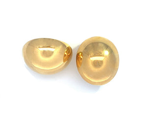 Yellow gold oval bouton clips