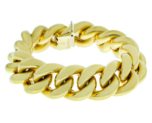 Yellow gold gourmet link bracelet